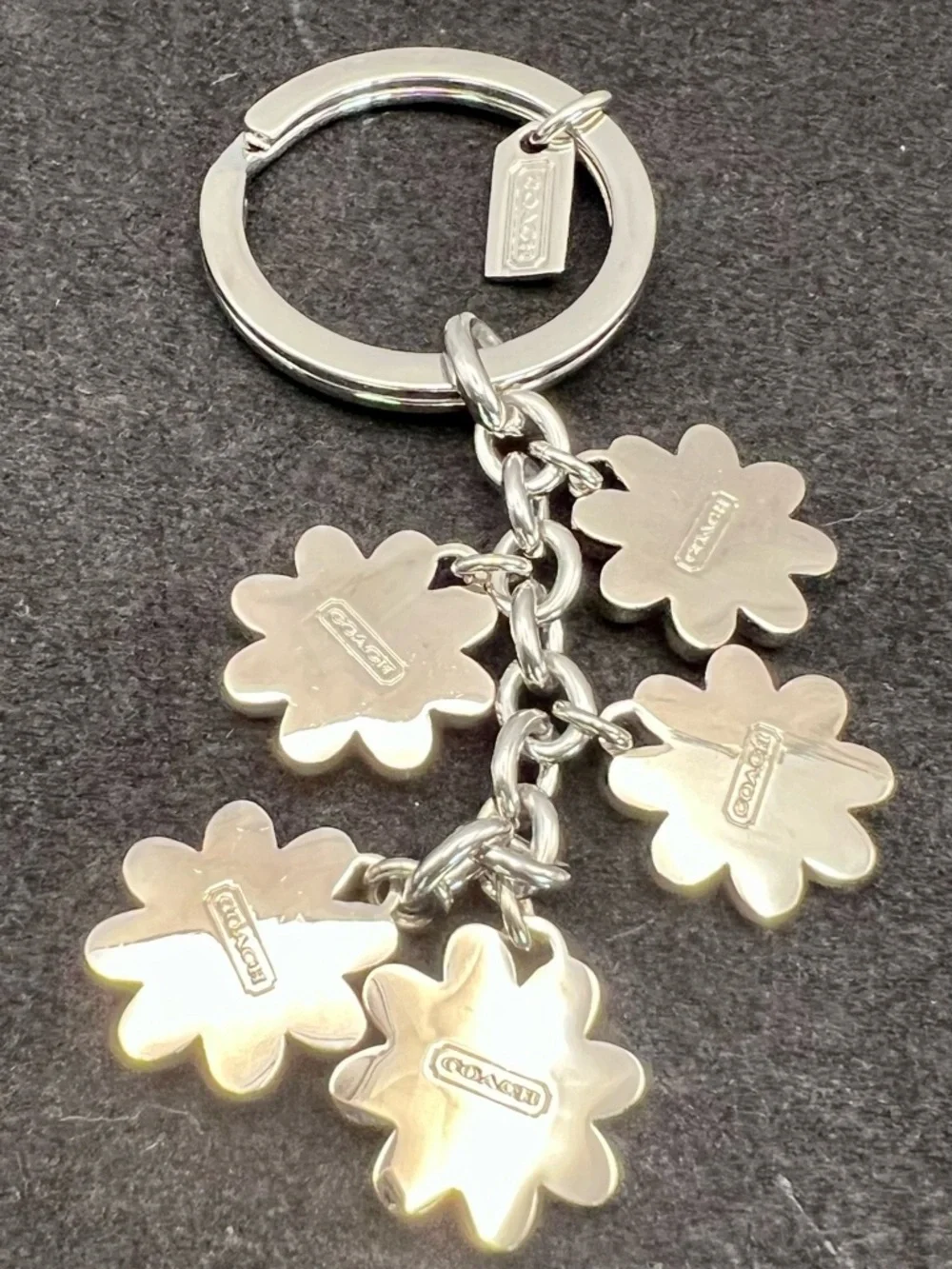 COACH Multicolor Daisy Charm Keyring with Enamel Flowers - Picture 3 of 3